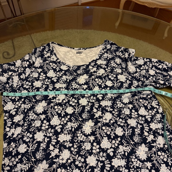 Lands' End Women's Plus Size 100% Cotton Long Sleeve Midcalf Nightgown 1XL/16-18 - Picture 4 of 11